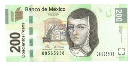 Мексика 200 песо 2009 Сестра Хуана Инес де ла Крус UNC
