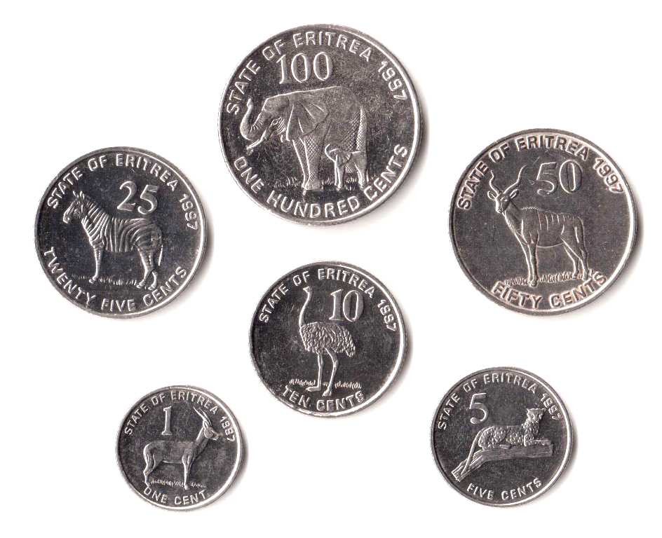 Эритрея Набор из 6 монет 1991 г. Животные Африки