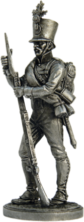 Солдатик Фузилёр 4-го пехотного (немецкого) полка Хох унд Дойчмейстер. Австрия, 1809-14 гг. (75мм)   