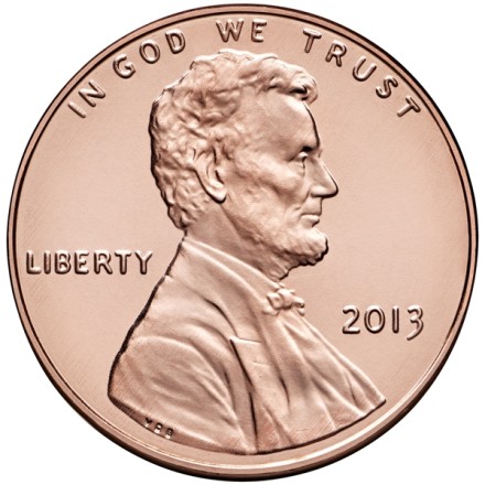 США 1 цент  2013 г