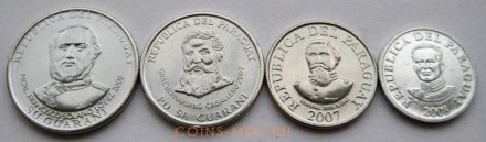 Парагвай Набор из 4-х монет 2007-2011 г