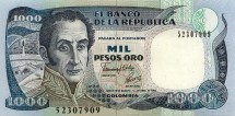 Колумбия 1000 песо 1992 Симон Боливар  UNC