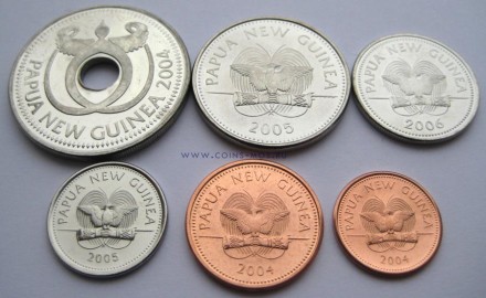 Папуа — Новая Гвинея Набор из 6 монет 2004-2006 