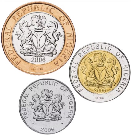Нигерия Набор из 3-х монет 2006 г. 