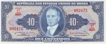 Бразилия 10 крузейро 1961-1963  Жетулиу Дорнелис Варгас UNC 