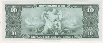 Бразилия 10 крузейро 1961-1963 Жетулиу Дорнелис Варгас UNC