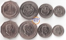 Колумбия Набор из 4-х  монет 1956-1967 г.  Достаточно редкий!