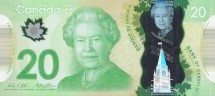 Канада 20 долларов 2012 г  Канадский Национальный Мемориал В Вими  UNC  Полимер тип подписи:2