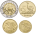 Уругвай Животные Набор из 4-х монет 2011-2012 г