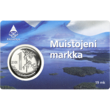 Финляндия 1 марка 2001 г /Последняя марка/ В коин-карте  Достаточно редкая!