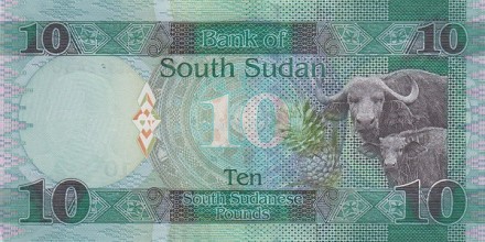 Судан Южный 10 фунтов 2015 г «Африканский буйвол» UNC   Специальная цена!!