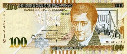 Гондурас 100 лемпир 2016 г. Джой Сесилио дель Валье UNC