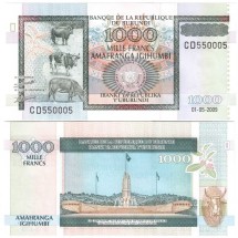 Бурунди 1000 франков 2009  Мемориальный комплекс  UNC    