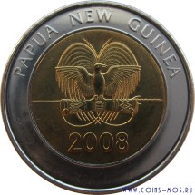 Папуа-Новая Гвинея  2 кина 2008 г  35 лет Банку Папуа Новой Гвинеи