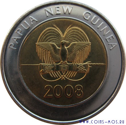 Папуа-Новая Гвинея 2 кина 2008 г 35 лет Банку Папуа Новой Гвинеи