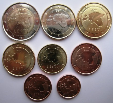 Эстония Набор из 8 евро монет 2011