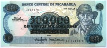 Никарагуа 500000 кордоба 1990 г на 20 кордоба 1985 г   UNC 