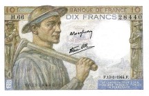 Франция 10 франков 1944  Крестьянка с ребенком аUNC  Редк!!