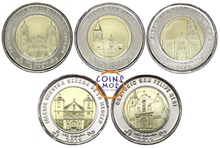 Церкви Панамы Набор из 5 монет 2019