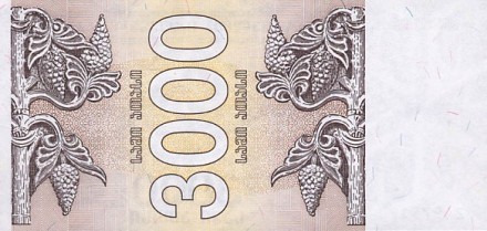 Грузия 3000 купонов 1993 г  UNC  