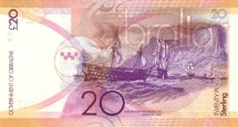 Гибралтар 20 фунтов стерлингов 2011 г  /Возвращение Нельсона после Трафальгарского сражения 1805 г UNC  