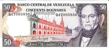 Венесуэла 50 боливаров 1985-1998  Андрес Бельо  UNC 