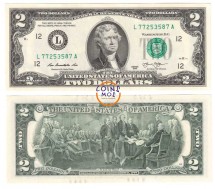 США 2 доллара 2013  UNC  L-Сан Франциско  