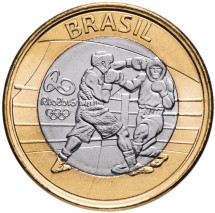 Бразилия 1 реал 2016 г. Бокс  Олимпиада в Рио де Жанейро-2016     