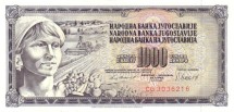 Югославия 1000 динаров 1981 Крестьянка  UNC 