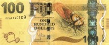 Фиджи 100 долларов 2012 Фиджийская цикада  UNC / коллекционная купюра     