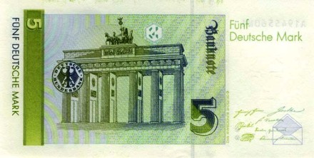 Германия (ФРГ) 5 марок 1991 г Беттина фон Арним   UNC  