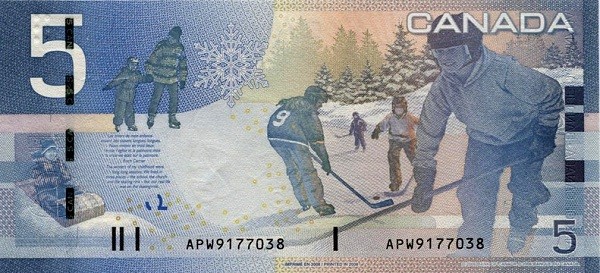 Канада 5 долларов 2006 г «Хоккей»  UNC  