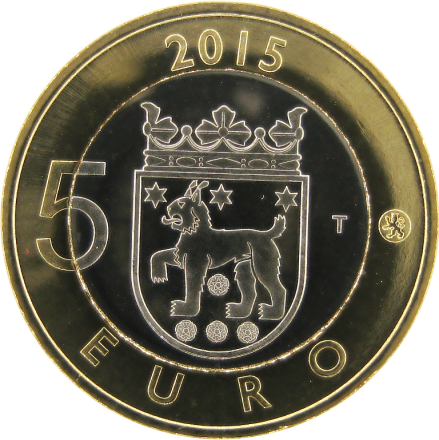 Финляндия 5 евро 2015 Рысь UNC / коллекционная монета
