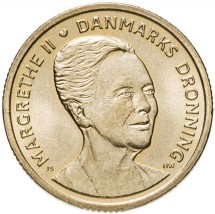 Дания 20 крон 2015 г  75 лет королеве Маргрете II 