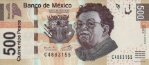 Мексика 500 песо 2012 г  Художник Диего Ривера  UNC серия V