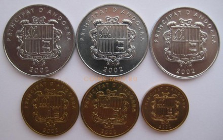Андорра. Набор монет из 6 монет