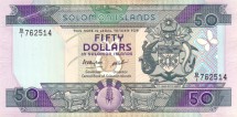 Соломоновы острова 50 долларов 1986 г  Ящерицы Гекконы  UNC    