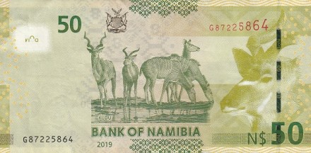 Намибия 50 долларов 2019 Антилопа Куду UNC / коллекционная купюра