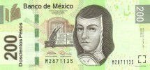 Мексика 200 песо 2007 г  Сестра Хуана Инес де ла Крус  UNC серия С