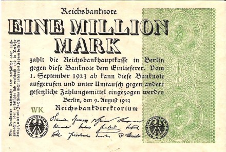 Германия 1.000.000 марок 1923 г.  UNC