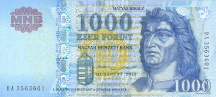 Венгрия 1000 форинтов 2015 Король Матиаш Хуньяди Корвин UNC