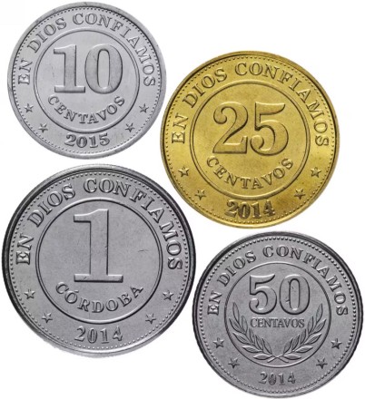 Никарагуа Набор из 4 монет 2014-2015