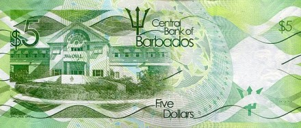 Барбадос 5 долларов 2013 г. Портрет сэра Ф. Воррелла  UNC  