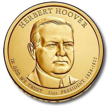 США Герберт Гувер  1 доллар 2014 г.   D   