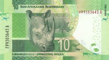 Южная Африка 10 рандов 2013 - 2016 г /Нельсон Манделла. Носорог/ UNC  