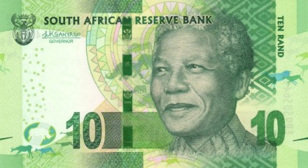Южная Африка 10 рандов 2013 - 2016 г /Нельсон Манделла. Носорог/ UNC