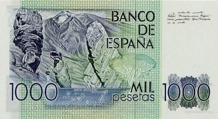 Испания 1000 песет 1979 г. «Бенито Перес Гальдос. Канарские Острова»   UNC  