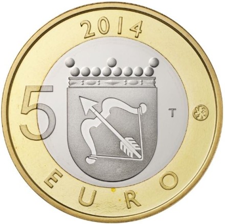 Финляндия 5 евро 2014 Чернозобая гагара UNC / коллекционная монета