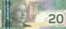 Канада 20 долларов 2010 г  Елизавета II  UNC 