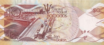 Барбадос 10 долларов 2013 Портрет С.Д. О`Нила UNC